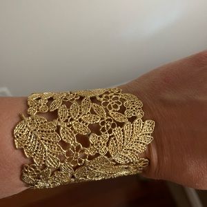 Stella & Dot gold lace cuff bracelet